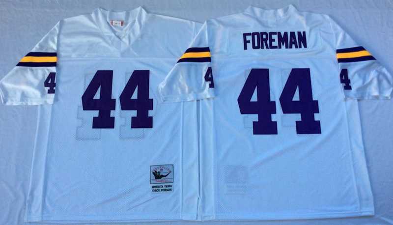 Vikings 44 Chuck Foreman White M&N Throwback Jersey->nfl m&n throwback->NFL Jersey